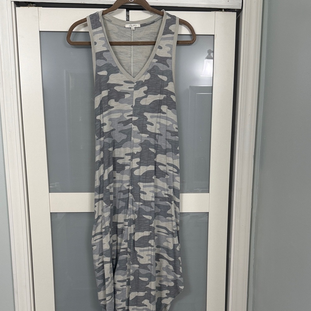 Z Supply Gray Camo Maxi Dress